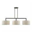 Beaumont Lane 3-Light Metal & Fabric Linear Chandelier in English Bronze