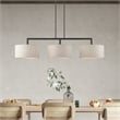 Beaumont Lane 3-Light Metal & Fabric Linear Chandelier in English Bronze