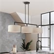 Beaumont Lane 3-Light Metal & Fabric Linear Chandelier in English Bronze