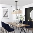 Beaumont Lane 3-Light Metal & Fabric Linear Chandelier in English Bronze
