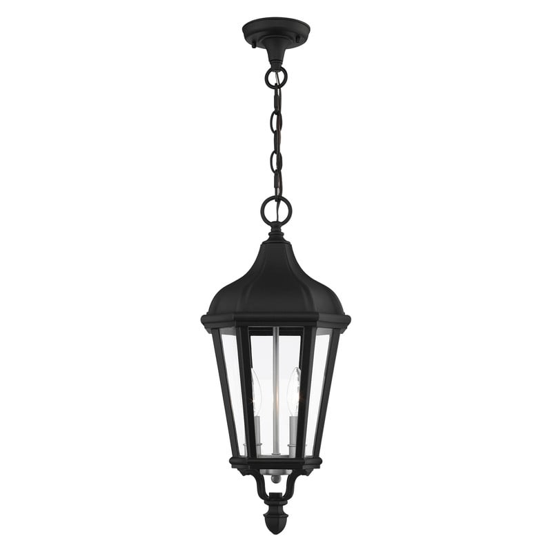 Beaumont Lane Contemporary 2 Light Outdoor Hanging Lantern in Textured Black