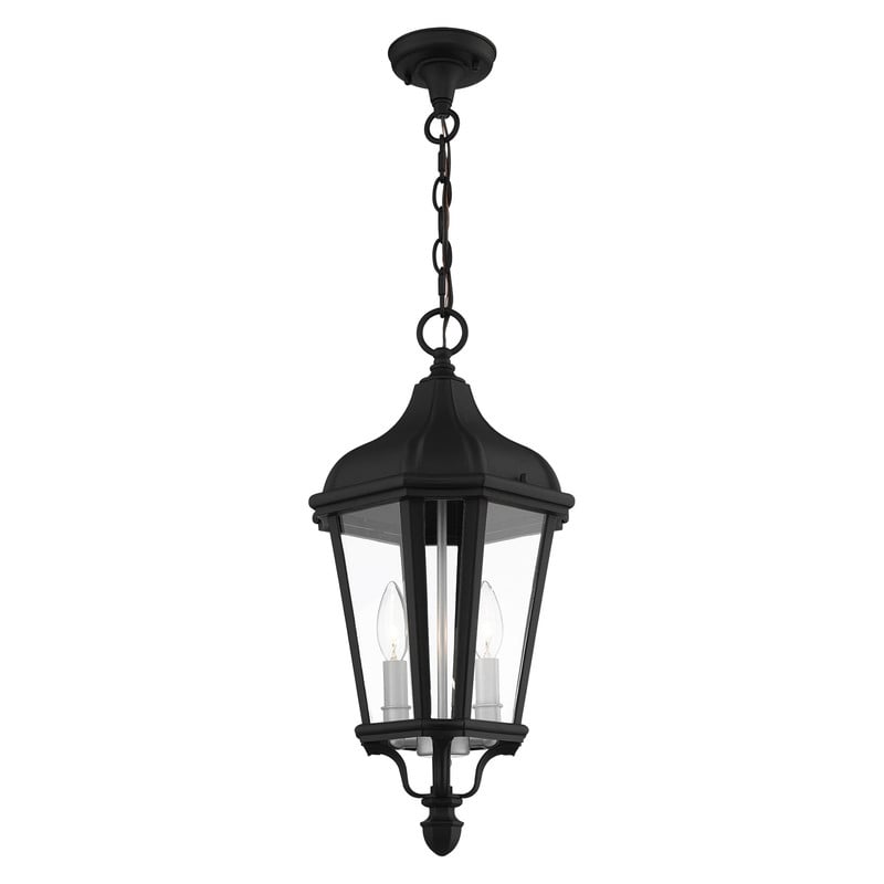 Beaumont Lane Contemporary 2 Light Outdoor Hanging Lantern in Textured Black