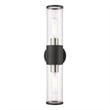 Beaumont Lane Contemporary 2-Light Metal & Glass ADA Vanity Sconce in Black