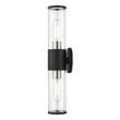 Beaumont Lane Contemporary 2-Light Metal & Glass ADA Vanity Sconce in Black