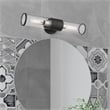 Beaumont Lane Contemporary 2-Light Metal & Glass ADA Vanity Sconce in Black