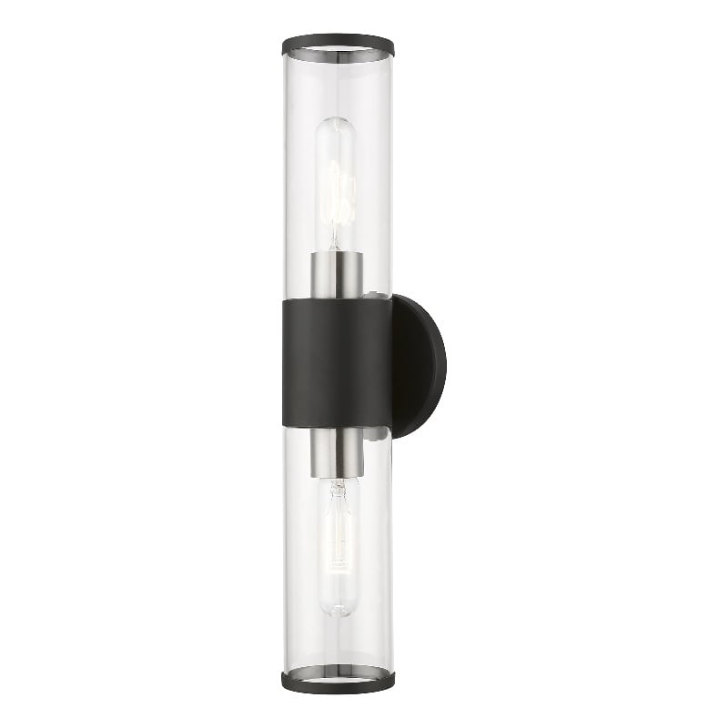 Beaumont Lane Contemporary 2-Light Metal & Glass ADA Vanity Sconce in Black