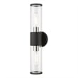 Beaumont Lane Contemporary 2-Light Metal & Glass ADA Vanity Sconce in Black