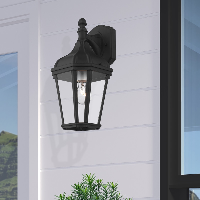 Beaumont Lane Contemporary Outdoor Wall Lantern in Textured Black