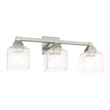 Beaumont Lane 3-Light Metal/Glass Bath Vanity Lighting in Brushed Nickel