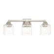 Beaumont Lane 3-Light Metal/Glass Bath Vanity Lighting in Brushed Nickel