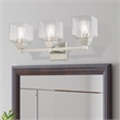 Beaumont Lane 3-Light Metal/Glass Bath Vanity Lighting in Brushed Nickel