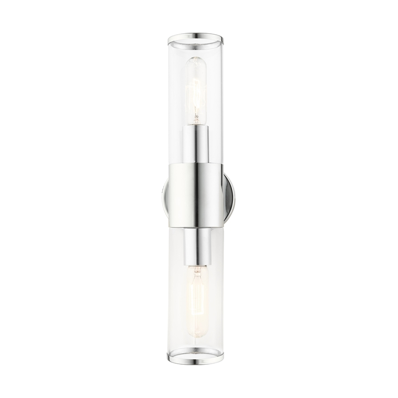 Beaumont Lane 2-Light Metal & Glass ADA Vanity Sconce in Polished Chrome