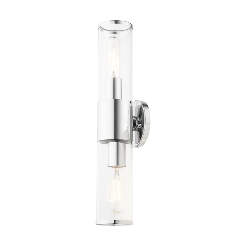 Beaumont Lane 2-Light Metal & Glass ADA Vanity Sconce in Polished Chrome