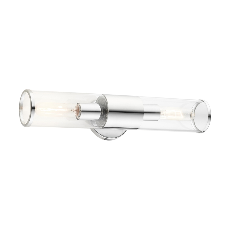 Beaumont Lane 2-Light Metal & Glass ADA Vanity Sconce in Polished Chrome