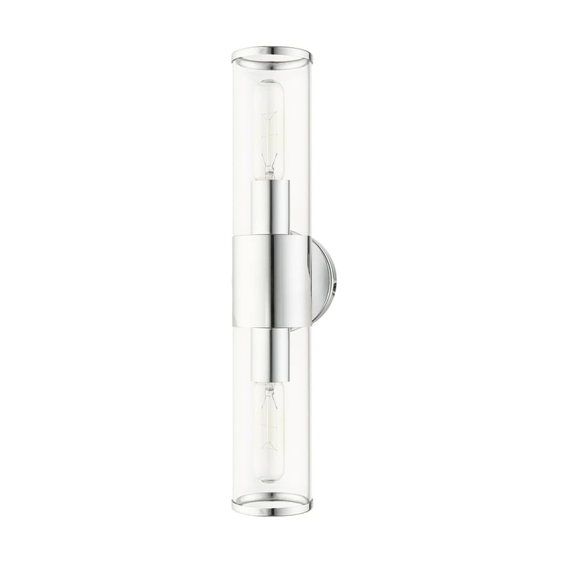 Beaumont Lane 2-Light Metal & Glass ADA Vanity Sconce in Polished Chrome