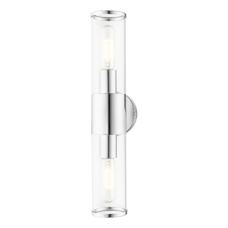 Beaumont Lane 2-Light Metal & Glass ADA Vanity Sconce in Polished Chrome