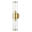 Beaumont Lane 2-Light Metal & Glass ADA Vanity Sconce in Antique Brass