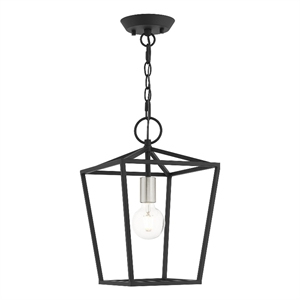 Beaumont Lane Transitional 1-Light Metal Convertible Lantern in Black