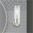 Beaumont Lane 1-Light Metal & Glass ADA Single Sconce in Brushed Nickel
