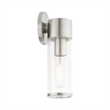 Beaumont Lane 1-Light Metal & Glass ADA Single Sconce in Brushed Nickel