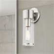 Beaumont Lane 1-Light Metal & Glass ADA Single Sconce in Brushed Nickel