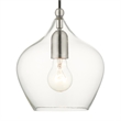 Beaumont Lane 1-Light Metal & Glass Single Pendant in Brushed Nickel