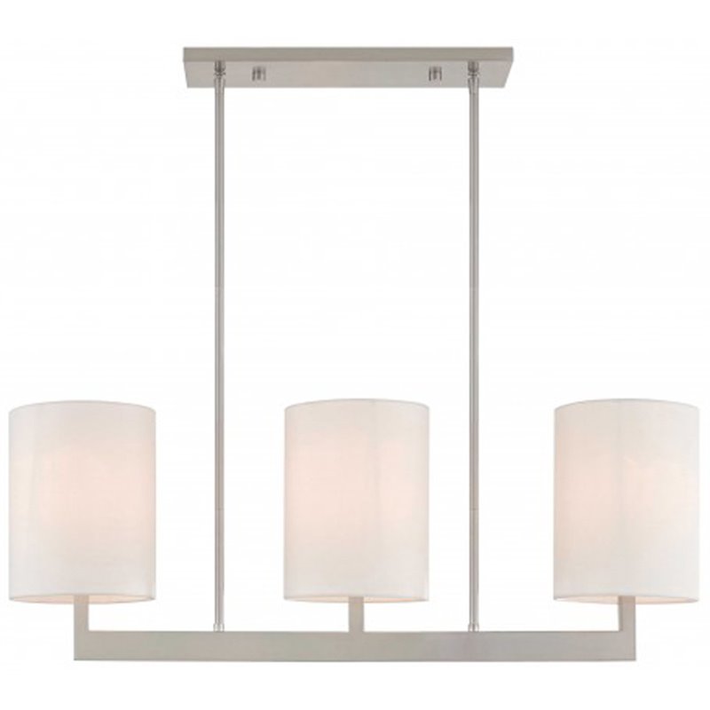 Beaumont Lane Contemporary 3 Light Linear Chandelier in Brushed Nickel
