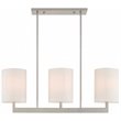 Beaumont Lane Contemporary 3 Light Linear Chandelier in Brushed Nickel