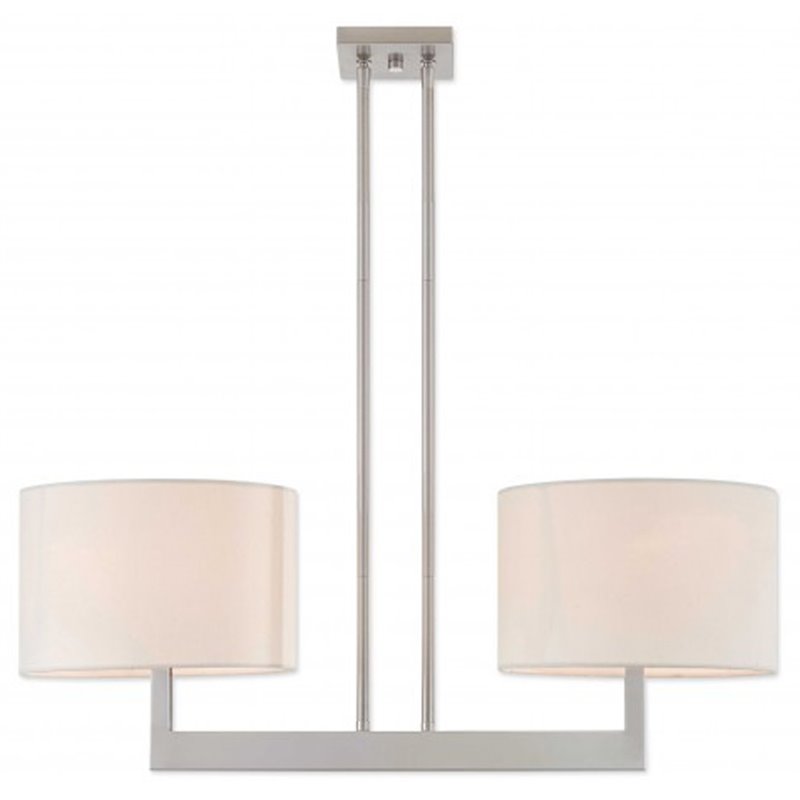 Beaumont Lane Contemporary 2 Light Linear Chandelier in Brushed Nickel