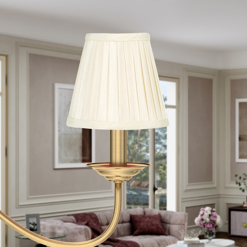 Beaumont Lane Contemporary Steel Four Light White Lamp Shade