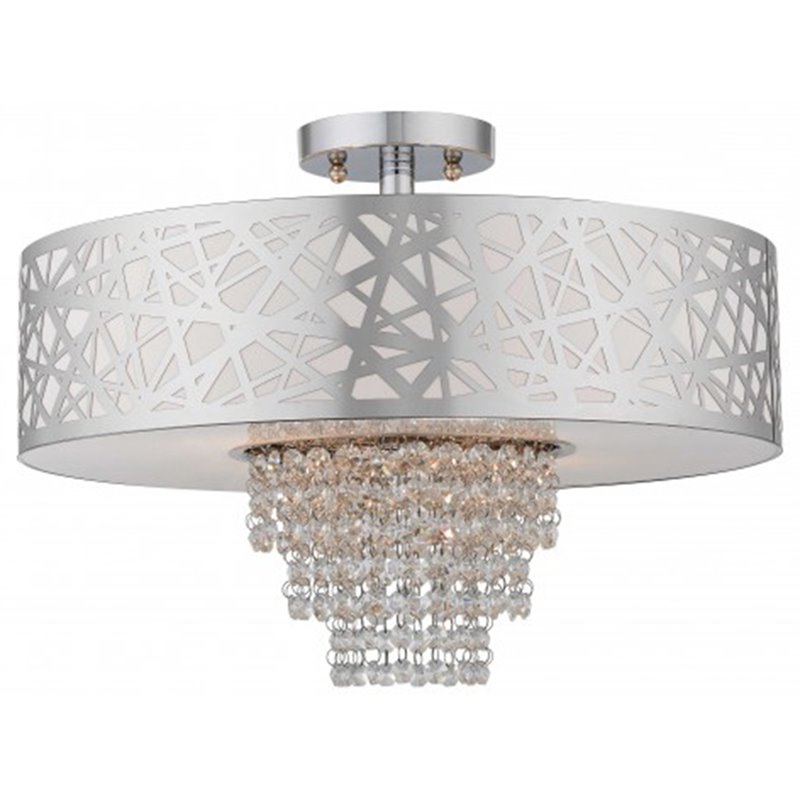 Beaumont Lane Contemporary 4 Light Semi Flush Mount in Polished Chrome