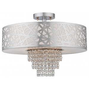 Beaumont Lane Contemporary 4 Light Semi Flush Mount in Polished Chrome