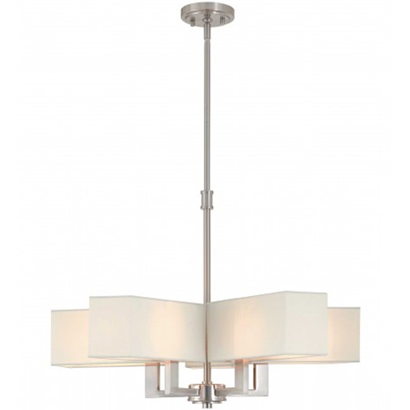 Beaumont Lane Contemporary 5 Light Chandelier in Brushed Nickel