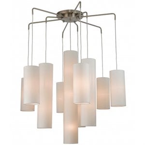 Beaumont Lane Contemporary 15 Light Foyer Chandelier in Brushed Nickel