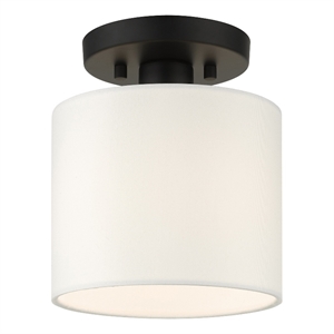 Beaumont Lane Modern 7&quot 1-Light Metal Semi Flush Mount in Black