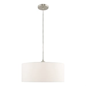 Beaumont Lane Modern 18&quot 1-Light Metal Pendant Chandelier in Brushed Nickel