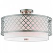 Beaumont Lane Contemporary 3 Light Semi Flush Mount in Brushed Nickel