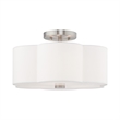 Beaumont Lane 3-Light Metal & Fabric Ceiling Mount in Brushed Nickel
