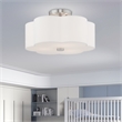 Beaumont Lane 3-Light Metal & Fabric Ceiling Mount in Brushed Nickel
