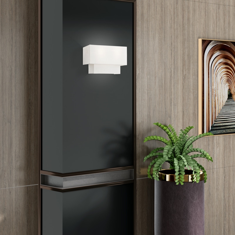 Beaumont Lane Contemporary 2 Light ADA Wall Sconce in Brushed Nickel