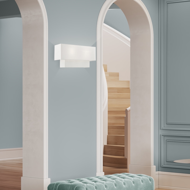 Beaumont Lane Contemporary 2 Light ADA Wall Sconce in Brushed Nickel