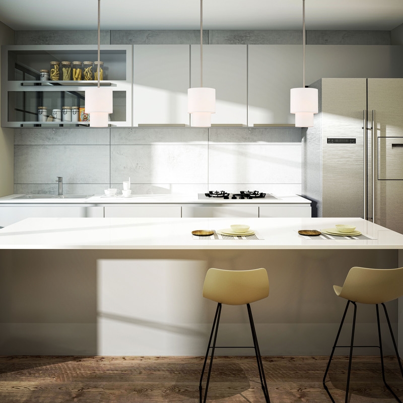Beaumont Lane Contemporary Mini Pendant Light in Brushed Nickel