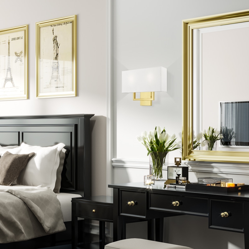 Beaumont Lane Contemporary 2 Light ADA Wall Sconce in Polished Brass