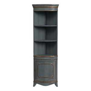 Beaumont Lane Transitional 73&quotH Quarter Round Cabinet in Pastel Blue