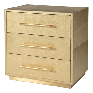 Beaumont Lane Modern 28&quotW Rectangular 3 Drawer Accent Chest in Gold