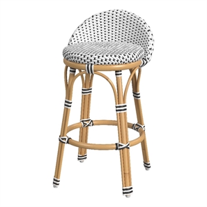 Beaumont Lane Coastal 24&quot Seat Height Rattan Counter Stool in Black