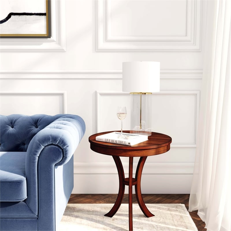 Beaumont Lane Modern Transitional Wood Side Table In Umber Finish