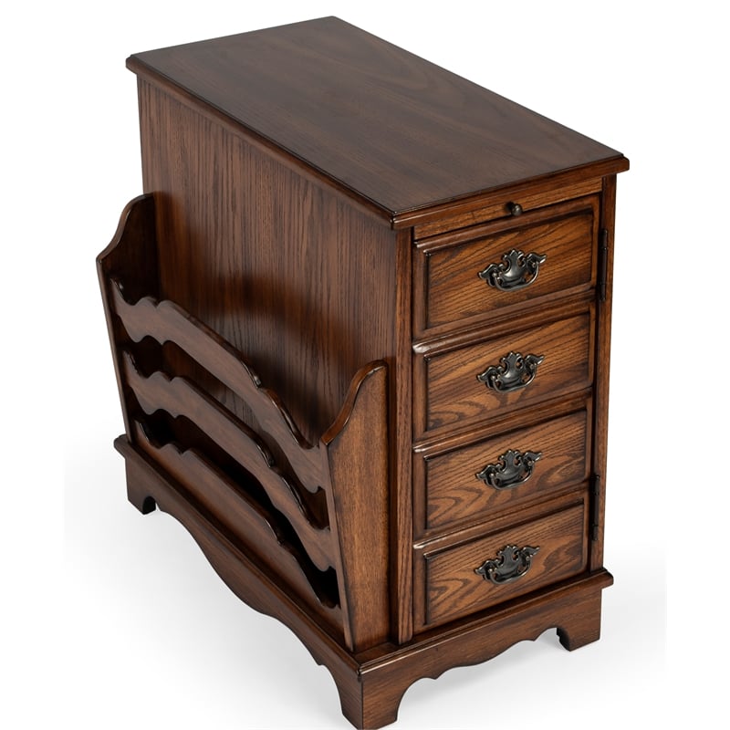 Beaumont Lane Modern Traditional Wooden Cherry Side Table in Brown