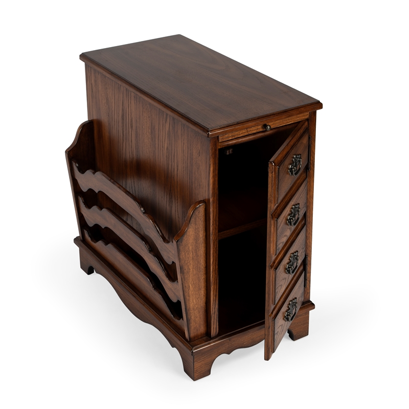 Beaumont Lane Modern Traditional Wooden Cherry Side Table in Brown