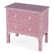 Beaumont Lane Wood Transitional Pink Bone Inlay Accent Chest